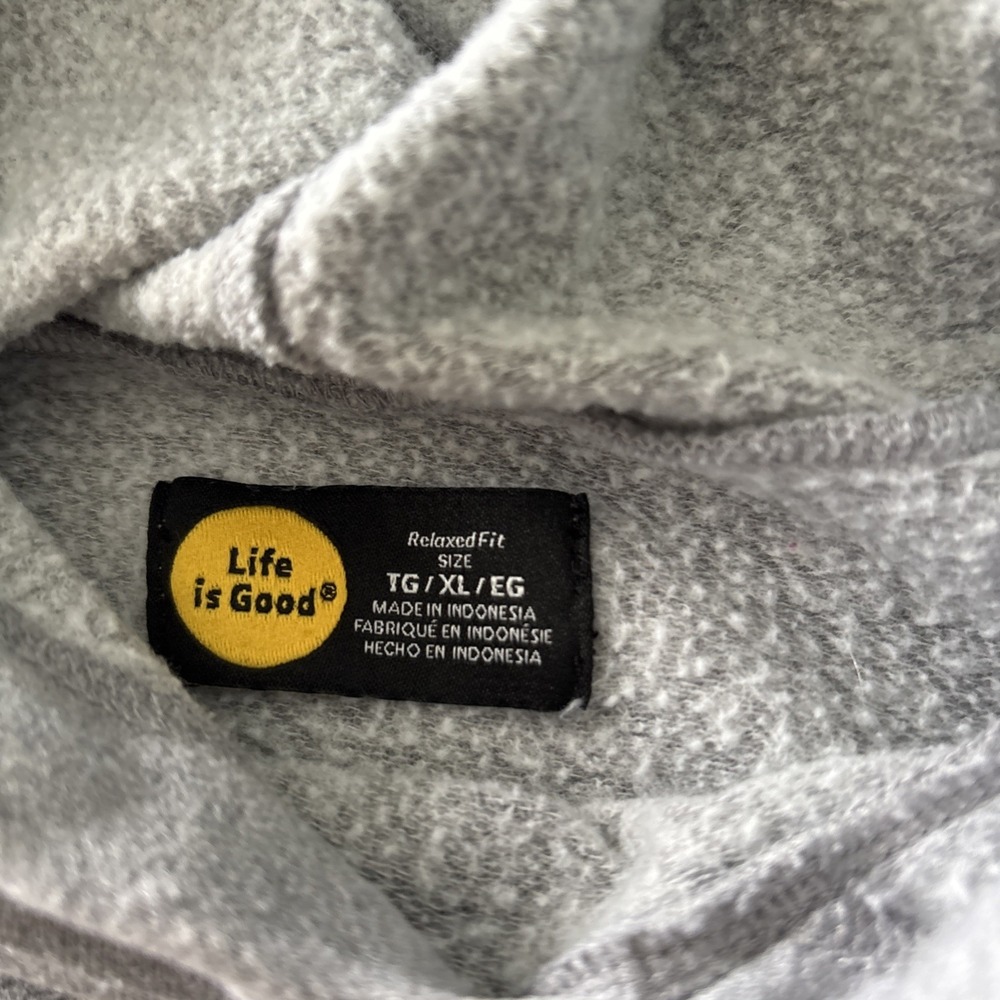 Life Is Good Sweatshirt Hoodie Size XL Stormy Seas Shape Strong Sailors Gray - Picture 3 of 8